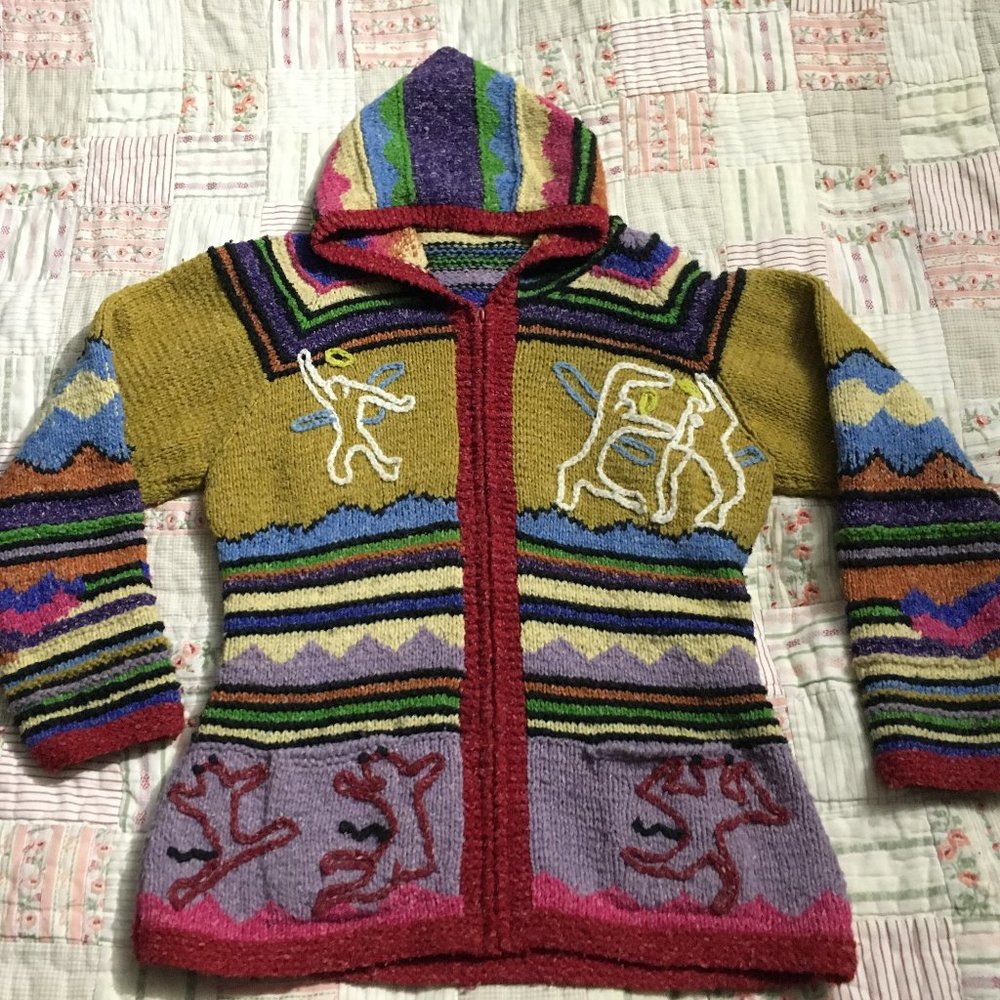 Unisex Crochet Heaven & Hell Hoodie Size M? Very Unique Design &  Multicolor